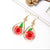 Dried Pressed Glass Leaves Flowers Dangle Earrings - Froppin