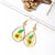 Dried Pressed Glass Leaves Flowers Dangle Earrings - Froppin