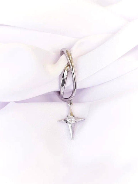 Four Pointed Star Clip on One Earring - Froppin