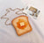 French Toast Shoulder Bag Orange Small Realistic Handbag - Froppin