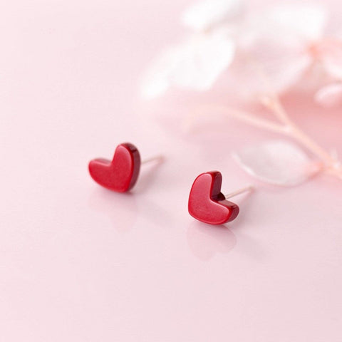 Gift Silver Heart Earrings Girly Earrings - Froppin