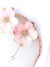 Glowing Romantic Japanese Sakura Stud Earrings, Magic Bloom Pink Flower Iridescent Crystal Gem Dangle Earring, Floral Delicate Drop Crystal - Froppin