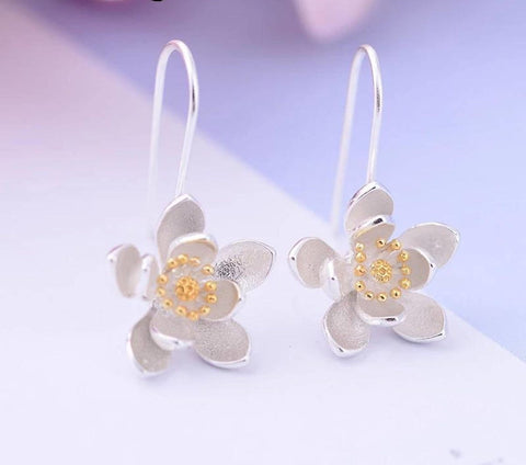 Gold Bridal Flower Earrings - Froppin