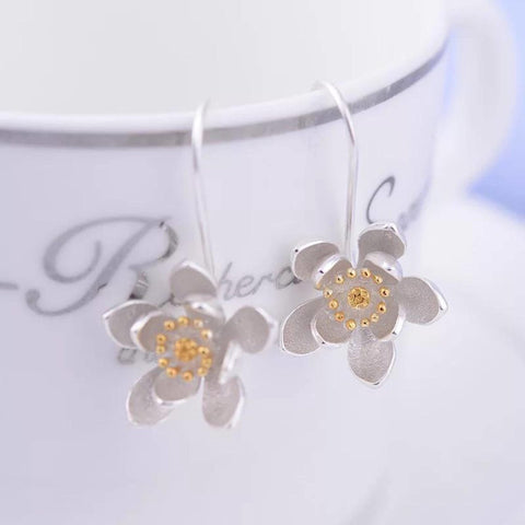 Gold Bridal Flower Earrings - Froppin