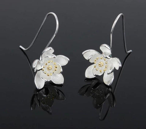 Gold Bridal Flower Earrings - Froppin