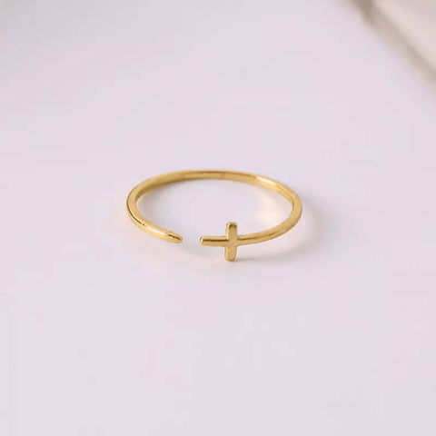 Gold Cross Ring - Froppin