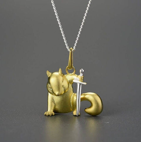 Gold Guard Necklace Pet Lovers Animal Jewelry Funny Necklace - Froppin