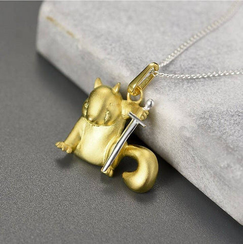 Gold Guard Necklace Pet Lovers Animal Jewelry Funny Necklace - Froppin