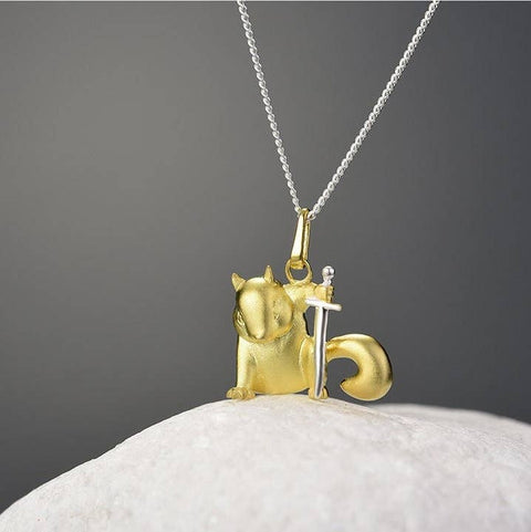 Gold Guard Necklace Pet Lovers Animal Jewelry Funny Necklace - Froppin