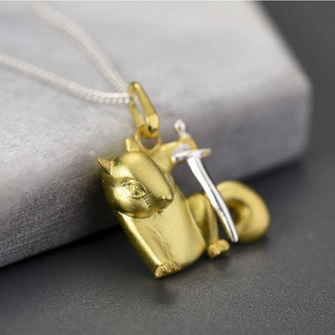 Gold Guard Necklace Pet Lovers Animal Jewelry Funny Necklace - Froppin