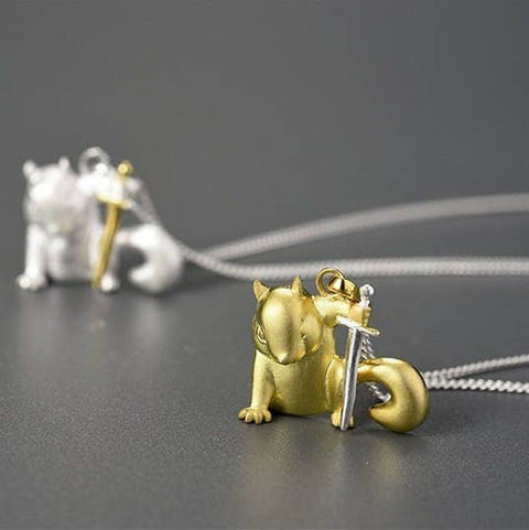 Gold Guard Necklace Pet Lovers Animal Jewelry Funny Necklace - Froppin