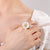 Gold Minimalist Ring Flower Ring, Cute Ring Floral Ring, Delicate Ring Gift For Her Rings Flower Jewelry Thick Ring, Chunky Ring Size 7 Ring - Froppin