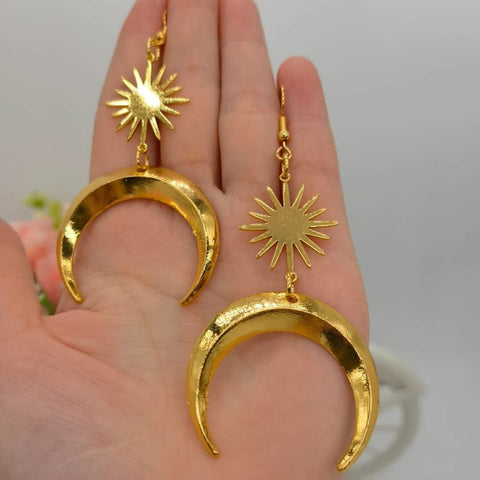 Gold Moon Earrings Crescent Earrings Celestial Earrings - Froppin