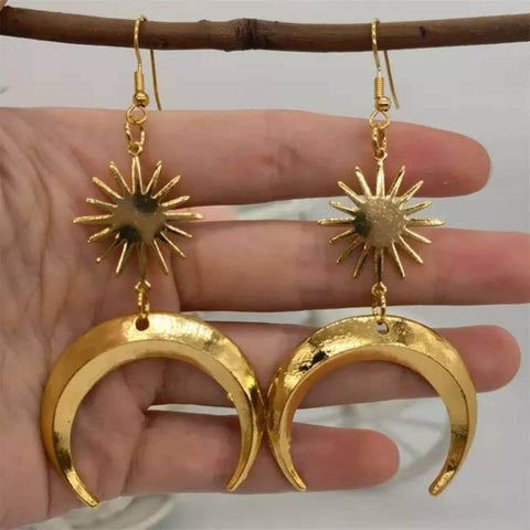 Gold Moon Earrings Crescent Earrings Celestial Earrings - Froppin