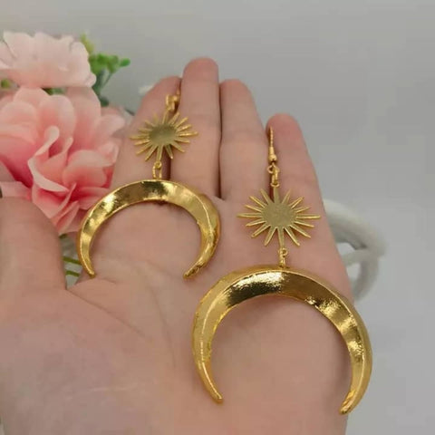 Gold Moon Earrings Crescent Earrings Celestial Earrings - Froppin