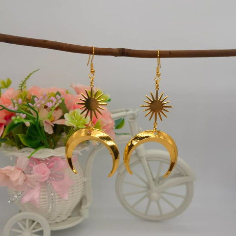 Gold Moon Earrings Crescent Earrings Celestial Earrings - Froppin