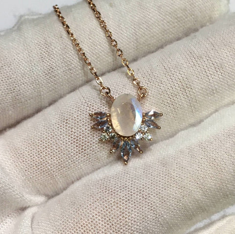 Gold Moonstone Necklace - Froppin