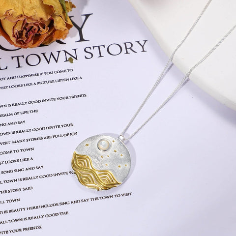 Gold Opal Moon Necklace - Froppin