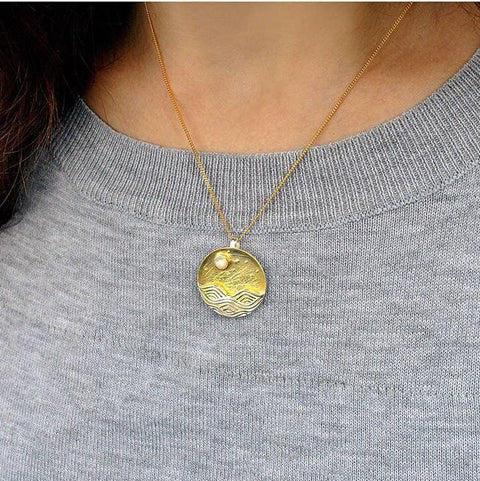 Gold Opal Moon Necklace - Froppin