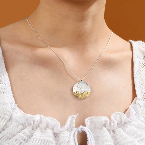 Gold Opal Moon Necklace - Froppin