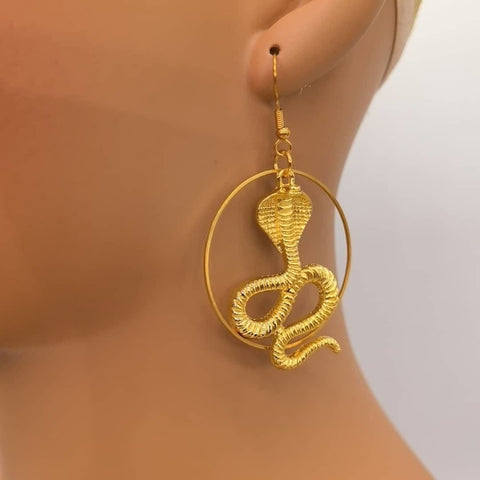 Gold Snake Earrings - Froppin