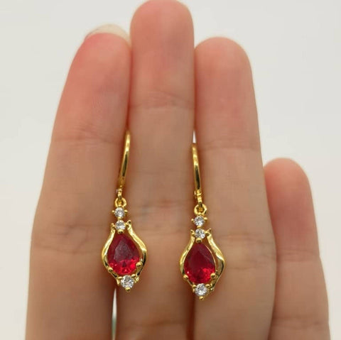 Gold Stone Earrings, Crystal Earrings, Heart Earrings, Hourglass Earrings, Rainbow Earrings Gift For Her Statement Earrings Blood Earrings - Froppin