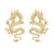 Golden Dragon Detailed Metallic Stainless Steel Japanese Big Shiny Realistic Wire Large Earrings - Froppin