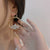 Golden Hoops with Crystal charm Flower style 2022 Nature inspired Raw mineral natural form Golden flax illusion minimalist Crystal earrings - Froppin