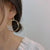 Golden Hoops With Crystal Charm Flower Style Earrings - Froppin