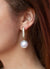 Hoop Pearl Earrings, Pave Earrings, Gold Hoops Earrings, CZ Hoops Earrings, Rhinestone Earrings, Minimalist Gemstone Jewelry Crystal Earring - Froppin