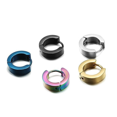 Huggie earrings, simple metal earrings, small cute circular earrings, colorful metallic earrings, stud small earrings, quirky earrings - Froppin