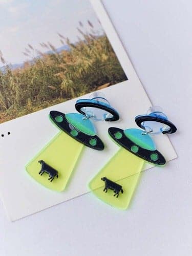 UFO Alien Creative Cow Earrings - Froppin