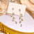 Inlaid Leaf Earrings, Crystal Zircon Stone Earrings, Iridescent Leaf Earrings, Long Tree Branch Plant Earrings, Gold Laurel Leaves Earrings - Froppin
