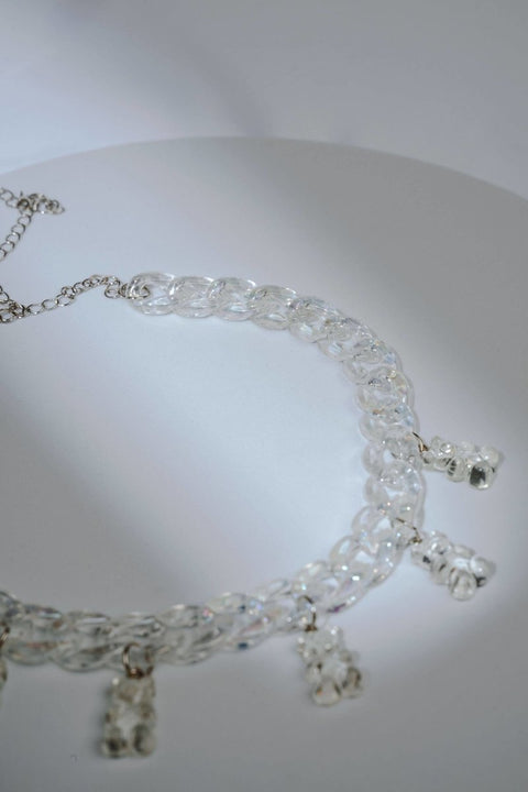 Iridescent Transparent Opal Shine Chain Rainbow Necklace - Froppin