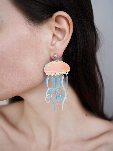 Jelly Fish Blue Light Earrings - Froppin