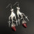 Knife Cut Heart Anatomical Earrings, Silver Heart Earrings, Gothic Earrings Dagger Earrings, Human Organ Blood Earrings Red Crystal Earrings - Froppin