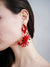 Large Crab Earrings Big Red Long Summer Light Weight Super Creative gift - Froppin