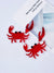 Large Crab Earrings Big Red Long Summer Light Weight Super Creative gift - Froppin