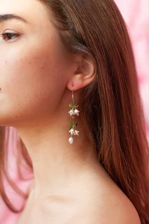 Lily Of The Valley Flower Dangle Retro Delicate Earrings - Froppin