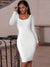 Long Sleeve Bandage Dress Women Bodycon Evening Party Dress - Froppin