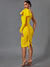 Long Sleeve Bandage Dress Women Yellow Elegant Bowknot Evening Party Dress - Froppin