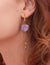 Love Purple Earrings, Party-Animal Ostrich-Inspired Animal Earring, Long Gold Hoop Heart Dangle Earrings, Crystal Glitter Girly Gift For Her - Froppin