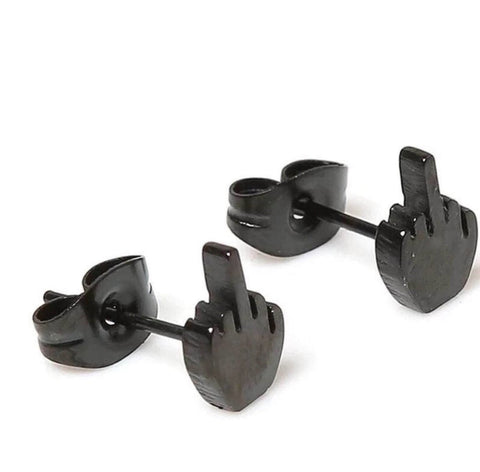 Middle Finger Stud Earrings Stainless Still Earrings - Froppin