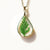 Miniature Cedar Tree Branch Leaves Clear Glass Teardrop Necklace, Nature Transparent Water Drop Shape, Go Green Real Leaf Environment Symbol - Froppin