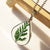 Miniature Cedar Tree Branch Leaves Clear Glass Teardrop Necklace, Nature Transparent Water Drop Shape, Go Green Real Leaf Environment Symbol - Froppin
