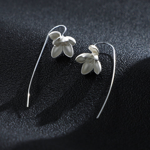 Minimalist Earrings Silver Flower Earrings Floral Jewelry, Bridal Flower Earrings Hypoallergenic Jewelry Floral Earrings, Wedding Earrings - Froppin