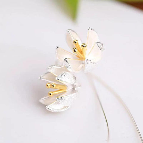 Minimalist Flower Earrings Gold Floral Earrings - Froppin