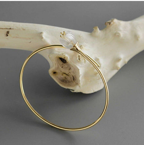 Minimalist Lily Flower Delicate Nature Silver Bracelet - Froppin