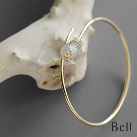 Minimalist Lily Flower Delicate Nature Silver Bracelet - Froppin