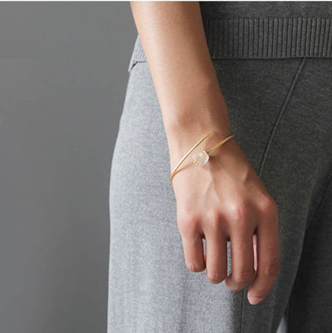 Minimalist Lily Flower Delicate Nature Silver Bracelet - Froppin